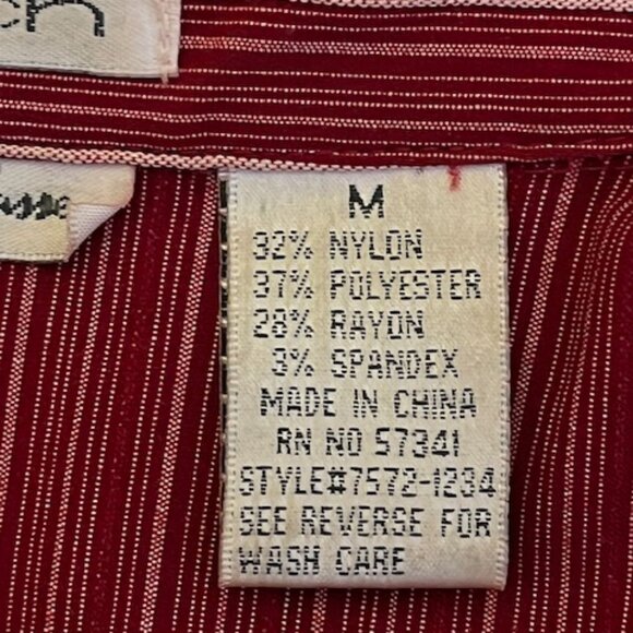 Red stretch fitted button down short sleeve shirt Y2K - Picture 6 of 6